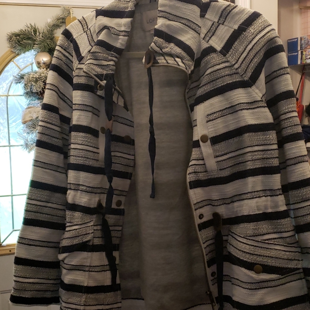 Ann Taylor striped zip up jacket